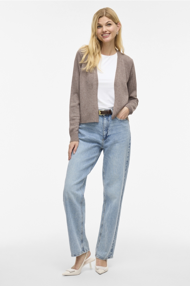 VIRIL SHORT L/S KNIT CARDIGAN-NOOS 14060800 FALCON/MELANGE